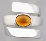 Кольцо-спираль с кабошоном золотистого цитрина!   